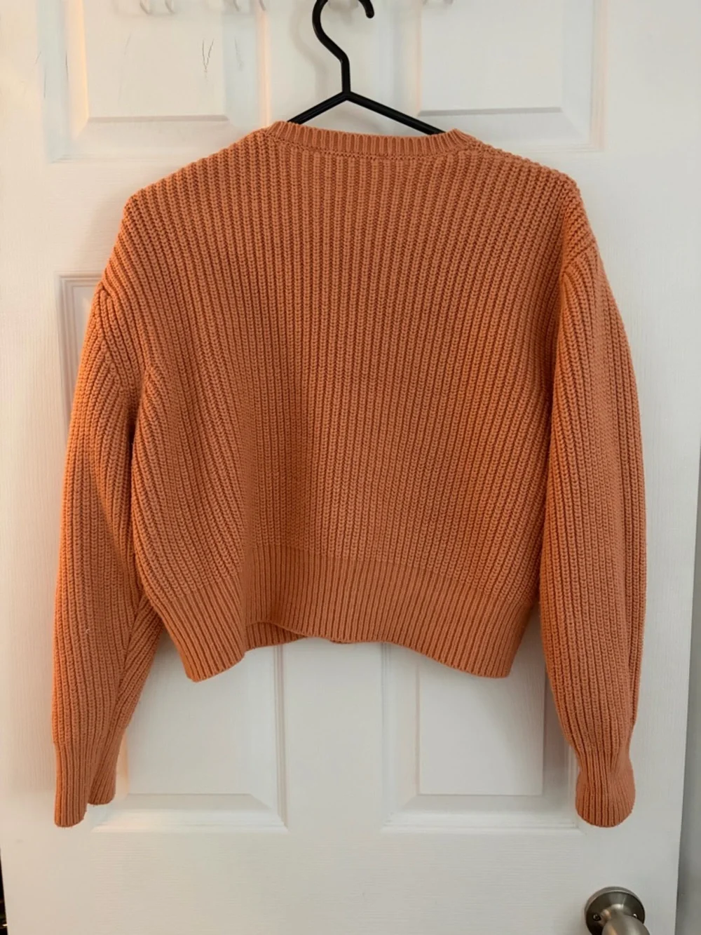 ZARA Chunky Ribbed Crewneck Sweater - Terracotta Orange - Picture 2 of 6